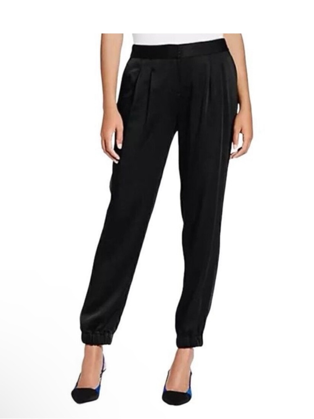 kate spade Black Satin cinched bottom pants